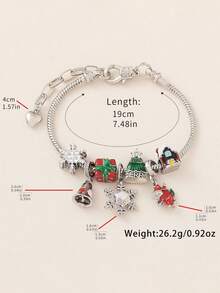 1件圣诞铃铛、圣诞树、雪屋、镂空雪花串珠手链，圣诞礼物 - 均碼 - 查看 5