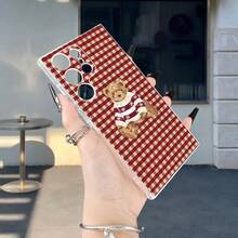 Phone Case/Cover- Red Plaid Bear Phone Case Hot Selling In Winter And Autumn, Anti Fall Square/Round Edged Transparent Phone Case Or  17/17AIR/17PRO/17PROMAX/16E/16/16PRO/16PLUS/16PROMAX/15/15PLUS/15PRO/15PROMAX/14/14PLUS/14PRO/14PROMAX/13/13mini/13PRO/13PROMAX/12/12mini/11/Plus/Pro/Max/7/8/SE/XS/XS MAX,For Samsung And For GalaxyA56/A54/A53/A52/A14/A15/A05S/A53/A34/S23/S23Ultra/S23FE/S24/S24FE/S24Ulatra/S25/S25FE/S25Ultra/S21FE(Factory Wholesale Price) - 無色 - 查看 4