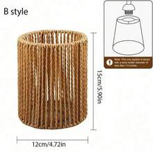 Leishizhiguan E27 Lampshade/Clip On Hand Woven Paper Rope Lampshade Can Be Used For Living Rooms, Bedrooms, Floor To Ceiling Lampshades, New Chinese Style Homestays, Hotels, Restaurants, Pendant Lights, Wall Lights, Small Lampshades According To Size (Lampshade Only) Best Gifts Birthday Graduation