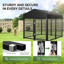 2PCS Outdoor Dog Kennel Outside Run With Doggy Door&Waterproof Roof - 4x4x4.6FT Large Dog Kennels Pens Outside For Small/Medium Dogs - Heavy Duty Cage Yard (Can Connect To Your Dog House) - một màu - Xem 3