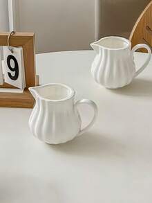 1 件 200 毫升/6.7 盎司陶瓷微波炉适用小型牛奶壶、牛奶肉汁碗、咖啡滴滤杯圣诞礼物、学校用品