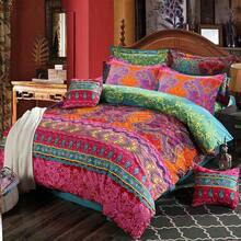 King Duvet Cover Set Boho Colorful Retro Striped Print 3pc 104 X 90 Luxury Soft Microfiber Down Comforter Quilt Bedding Cover With Zipper Ties - Bohemian Exotic Style For Men And Women Red Blue - King+Boho Vintage Sọc - Xem 1