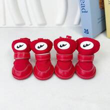 4pcs/Set Thick Warm Dog Boots With Soft Soles, Adjustable Hook And Loop, Suitable For Indoor/Outdoor Wear In Autumn/Winter For Small Dog Breeds Like Poodle, Bichon Frise, Pomeranian, Shih Tzu, Chihuahua - Multicolor - View 21