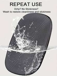 防滑汽车脚垫，汽车储物垫，汽车防滑垫，汽车硅胶内饰仪表盘手机防滑储物垫，通用防滑粘性仪表盘垫，可放置手机、钥匙、硬币、时尚眼镜，多功能内饰储物垫，适用于汽车杯架、中控台，旅行通勤必备，小巧可重复使用，易于清洁，防滑垫，圣诞节、万圣节、感恩节等节日的绝佳礼物。 - 黑色 - 查看 7