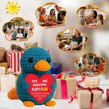 1pc Handmade Crochet Desktop Decor Ornament, Cute Platypus Design, Great Birthday Gift For Best Friends, Sisters, Moms, Grandmas, Unisex, Keychain, Plush Doll, Decoration For Room, Halloween, Christmas, Party, Appreciation