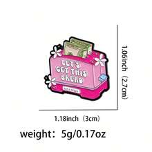 1 Piece, Let's Enjoy This Bread Bar Quote. Enamel Pin, Pink Bread Machine, Hot Fresh Currency, Brooch, Collar Badge, Backpack, Clothing, Friend Gift, Office Accessory, Shirt, Fun And Cute, Teacher Gift - 1pc - View 5