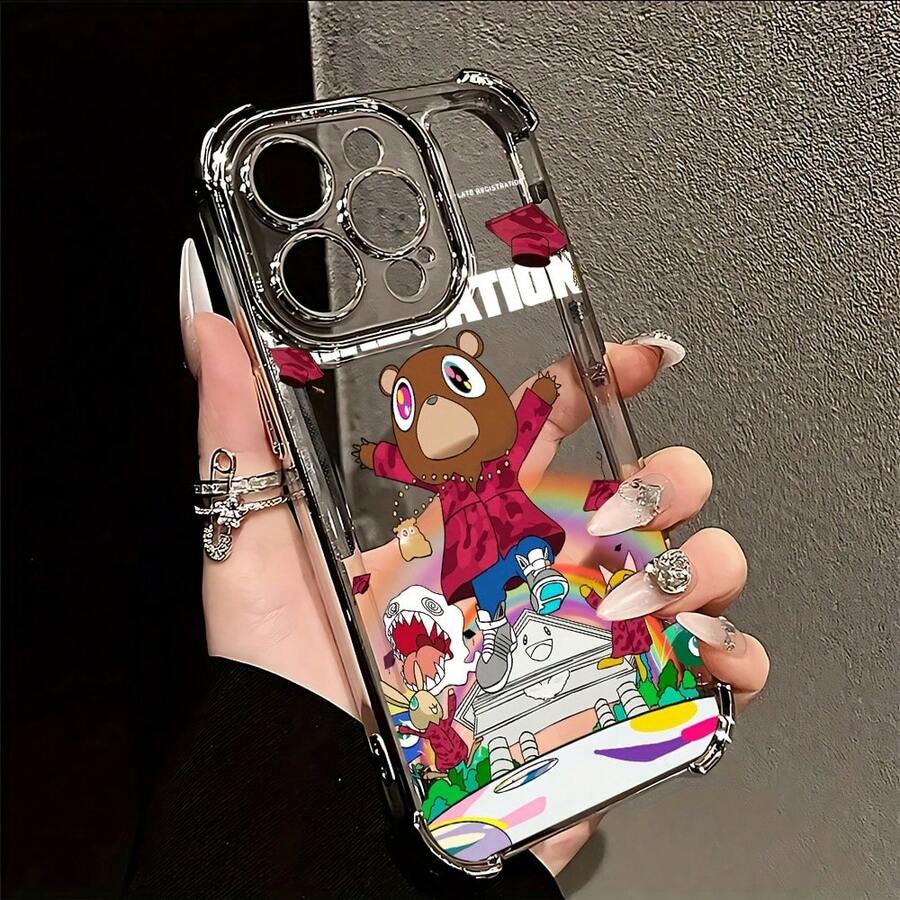 Estuche Transparente Antigolpes de Estilo Rapper para 16, 15, 14, 13, 12, 11 Pro, X, XR, XS, 8, Plus - Cubierta Suave y a - Plateado - Ver 1