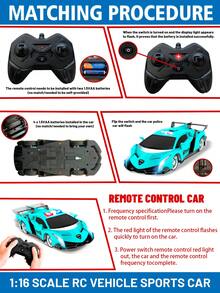 1pc 1:18 Scale Remote Control Drift Car Toy With Headlights, Electric RC Toy Vehicle With Lights And Remote Control, Suitable For Boys And Girls Ages 4-7, Christmas, Halloween, Easter, Birthday Gift - Multicolor - View 4