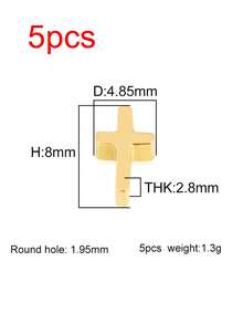 5个抛光不锈钢十字架和心形吊坠，适合手工珠宝制作、DIY手链和项链 - 吊墜 - 查看 10