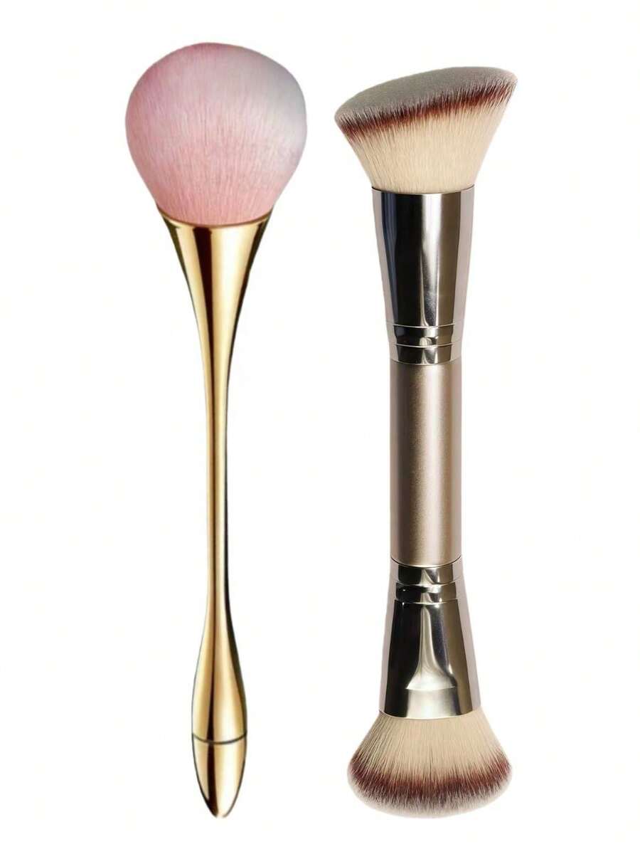 1pc Gold Powder Brush, Soft Face Makeup Brushes Set, Foundation Brush, Concealer Brush, Blush Brush, Contour Brush, Blush Brush, Bronzer Brush, Powder Brush, Foundation Brush, Blush Brush,Giveaways - Rose Gold - View 1