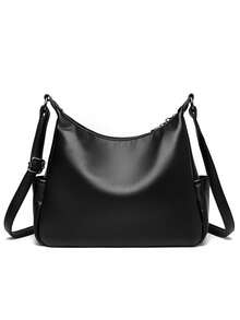 女士复古斜挎包 PU 皮革多功能手提包 可拆卸肩带 休闲托特包 女士日常约会 - 黑色 - 查看 7