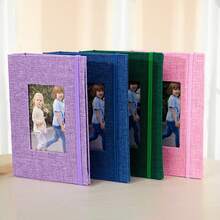 [Popular Choice] Photo Album Small Insert Photo Album Standard 6 Inches, 1pc Linen Insert Photo Album 26 Pages, Acid-Free Photo Album With 52 Photos Vintage Photo Album With Front Window, Perfect For Youngsters, Wedding And Family Photo Storage