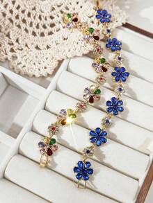 LADYCOCO 2件套奢华彩色镶嵌手链，女士珠宝礼品 - 多色2件手鍊 - 查看 3