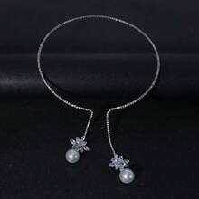 Colar Gargantilha Versátil e da Moda com Strass e Pérolas, Acessório Elegante para Noivas e Casamentos, Perfeito para Eventos Formais e Festas