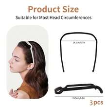 Headband Quadrado Invisível - Headband Quadrado, Headband Grosso e Encaracolado, Headband Quadrado Invisível, Unissex, Faixa de Cabelo, Aro de Cabelo