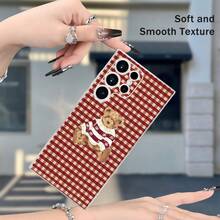 Phone Case/Cover- Red Plaid Bear Phone Case Hot Selling In Winter And Autumn, Anti Fall Square/Round Edged Transparent Phone Case Or  17/17AIR/17PRO/17PROMAX/16E/16/16PRO/16PLUS/16PROMAX/15/15PLUS/15PRO/15PROMAX/14/14PLUS/14PRO/14PROMAX/13/13mini/13PRO/13PROMAX/12/12mini/11/Plus/Pro/Max/7/8/SE/XS/XS MAX,For Samsung And For GalaxyA56/A54/A53/A52/A14/A15/A05S/A53/A34/S23/S23Ultra/S23FE/S24/S24FE/S24Ulatra/S25/S25FE/S25Ultra/S21FE(Factory Wholesale Price) - 無色 - 查看 5