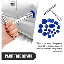 19 PCS Body Dent Repair, Plastic Alloy Dent Separation Piece Suction Cup Spacer - Portable Repair And Maintenance Accessory, Suitable Most Blue Silver - initial - View 8