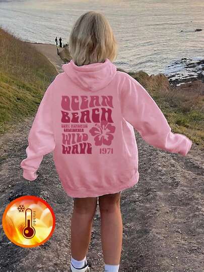 1 Set Tween Girl Casual Printed Hooded Sweatshirt, Long Sleeve Thick Fleece Design For Autumn/Winter - Wear Our Comfortable And Fashionable Children's Sweatshirts And Explore The World!