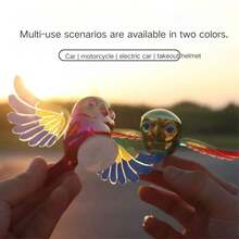 Companion Flying Bird Motorcycle Car Creative Decoration Wind Power Plug-In Free Car Decoration Simulation Bird Decoration