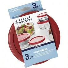 Anchor Hocking juego de 3 tapas de repuesto para 4 de taza rojo redondo - rojo - Ver 2