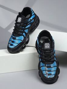 2025新款男士运动鞋、男士时尚休闲鞋、系带男鞋、滑板鞋、男士运动鞋、个性街头风男鞋 - 藍色 - 查看 3