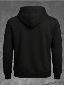 Flannel  Hoodie With Crown Design, Men's And Women's Hooded Sweatshirt, Various Colors - màu đen - Xem 2