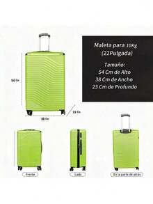 Maleta De Cabina Rígida Casamiabi 22  Ligera Y Resistente Verde - Verde - Ver 2