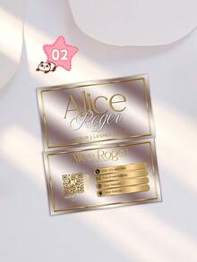 1pc Customized Champagne Gold Business Card Template, Luxury Card, Makeup Artist Card, DIY Canva Card, Eyelash Extension Branding, Elegant Design, Customizable Photo & Info Gold Social Card, Double-Sided Printing, Personalized QR Code, Personalized Gift, Customized Christmas Gift, Customized Accessories, Christmas - Multicolor - View 33