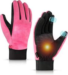 2026Winter Warm Gloves For Women - Cold Weather Windproof Lining Soft Fleece - Sensitivity Touchscreen Thermal Gloves - Pink - View 1