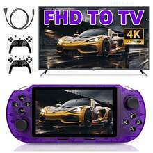 Upgraded SF3000HD Retro Handheld Game Console, Compatible With TV Connection, 4.5" IPS Screen, Pre-Loaded With 20,000+ PS1/GBA/SNES Games - Multicolor - View 3