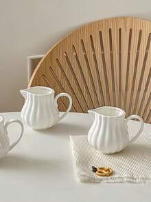 1 件 200 毫升/6.7 盎司陶瓷微波炉适用小型牛奶壶、牛奶肉汁碗、咖啡滴滤杯圣诞礼物、学校用品