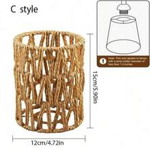 Leishizhiguan E27 Lampshade/Clip On Hand Woven Paper Rope Lampshade Can Be Used For Living Rooms, Bedrooms, Floor To Ceiling Lampshades, New Chinese Style Homestays, Hotels, Restaurants, Pendant Lights, Wall Lights, Small Lampshades According To Size (Lampshade Only) Best Gifts Birthday Graduation