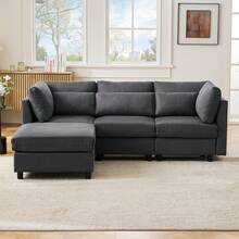 Modern Design, Upholstered Furniture, Sofa, Three-Seater Sofa, Living Room Sofa, Corner Sofa With Footstool, L-Shaped Corner Sofa, Video Available