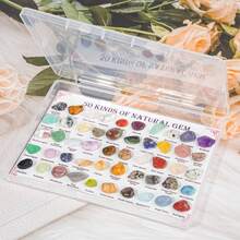 50pcs Natural Stone Mineral Specimen Box, Including Tiger Eye, Amethyst, Citrine, Aquamarine, Etc., Suitable For Home Decor, Interior Decoration, Gift Giving, Collection, Scientific Research, Unique Birthday Gift For Children - 50 Kinds Of Gem - View 7