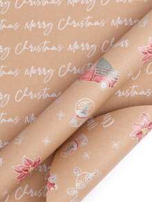 1 Roll Vintage Kraft Christmas Wrapping Paper, Retro Christmas Tree DIY Gift Wrapping Paper, Christmas Gift Wrapping Paper, Christmas Decorations, Christmas Wrapping Paper, Birthday Party Supplies, Christmas Eve Filler, Outdoor Christmas Decor, Christmas Accessories, Secret Santa Gifts, Christmas Gift Bags