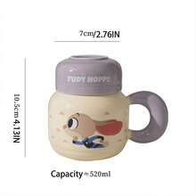 Large Capacity Water Kettle Mug With Lid, Ceramic Office Home Drinking Cup, Judy Nick - Multicolor - View 5