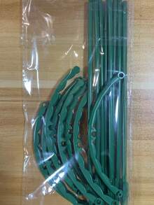 Halbkreisförmiger Blumentopf-Rankgitter aus Kunststoff, grüner Kunststoff Pflanzenkäfig und Stütze - mehrstöckiges doppelstöckiges Blumenregal für den Garten, für Kletterpflanzen, Krabbenorchideen, Efeu - Anti-Sturz Blattschutz, Kunststoff Orchideen- und Sonnenblumen-Stützstäbe