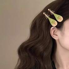 Rose Pipa Hair Clip, New Chinese Style Niche Side Bangs Clip, Creative Retro Hair Accessory - Multicolor - View 4