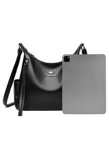 女士复古斜挎包 PU 皮革多功能手提包 可拆卸肩带 休闲托特包 女士日常约会 - 黑色 - 查看 10