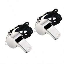 XICHENGHISDAI 2-Pack Stainless Steel Whistles With Lanyard For Coaches Training Referees Emergencies Officials And Outdoor Activities Loud Crisp Sound For High-Visibility Communication In Sports Fitness Ty And Emergency Situations - As Pic - View 1