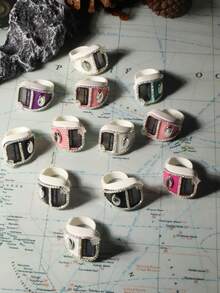 1 pieza/6 piezas/8 piezas/12 piezas Contador manual, Contador de anillo de dedo portátil mini, Contador de clic de pulgar para aprendizaje, deportes y otras actividades de conteo