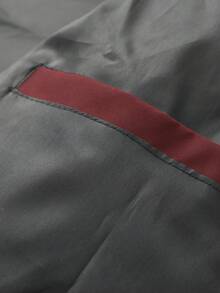 Men's Hooded Drawstring Soft Shell Windbreaker Jacket, Sports & Casual, Front Large Pocket, Zipper Side Pockets, Suitable For Daily Wear, Versatile & Popular Jacket - Red - View 11