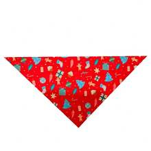 1 pieza Babero con bandana navideña para mascotas, accesorios de ropa para mascotas, babero para babeo de mascota, bufanda para gato, bufanda para perro con borde dorado