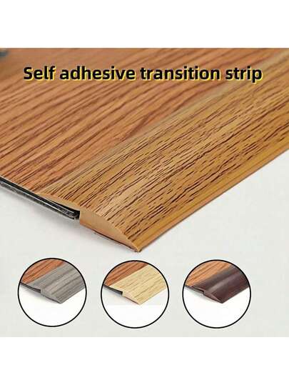 1 Stück strapazierfähiger selbstklebender PVC Bodenübergangsstreifen, Holzmaserung Design, Teppich- und Hartboden-Kantenprofil, flexible Kanten für Teppiche, Laminatböden und Vinylsockelleisten, 39.37 Inches