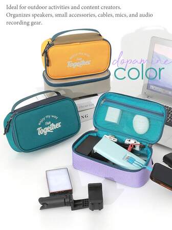 Portable Electronic Accessories Organizer – Large Capacity Cable & Charger Storage Bag – Travel Tech Case For Power Bank, Hard Drive, Earbuds & More – Perfect Handheld Pouch For Bloggers & Outdoor Trips