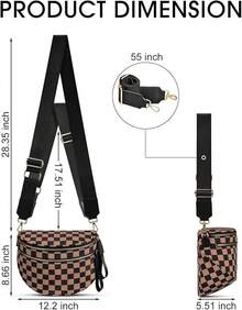 Checkered Nylon Crossbody Bag Bum Bag For Women Spacious Checkered Crossbody Purses Shoulder Handbag - Khaki Checkered - View 8