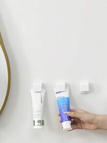 Toothpaste Rack Punching-Free Wall-Mounted Toothpaste Squeezing, Facial Cleanser, Bathroom, Bathroom Wall Toothbrush Storage Clip - Multicolor - View 4