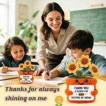 4pcs Handmade Crochet Desktop Decor Figurines, Funny Sci-Fi Character Dolls, Ideal Birthday Gift For Best Friends, Sisters, Moms, Grandmas, Coworkers, Family, Kids, Positive Emotion Support, Creative Party, Halloween, Thanksgiving, Christmas Decoration, Plush Doll For Room, Desk