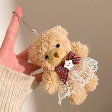 Lindo pequeño oso colgante de alta calidad de dibujos animados Animal llavero de peluche cachorro juguete de peluche muñeca mochila colgante accesorios llavero - F-4298 - Ver 15