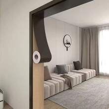1 rollo de papel tapiz autoadhesivo con textura de grano de madera negro para decoración de habitaciones, cenefa autoadhesiva, papel de contacto removible y resistente al agua, pegatina para marco de espejo para decoración de baño